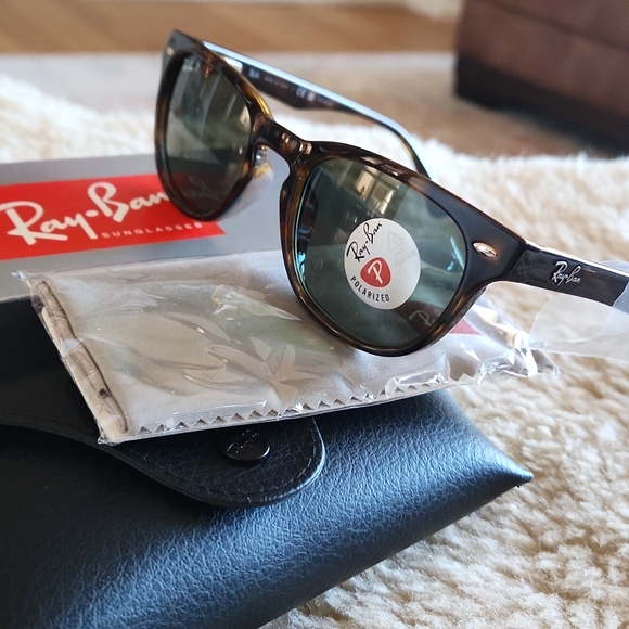 NWT IOB Ray-Ban Wayfarer Light Havana Polarized Sunglasses 👓 😎 - Picture 9 of 16